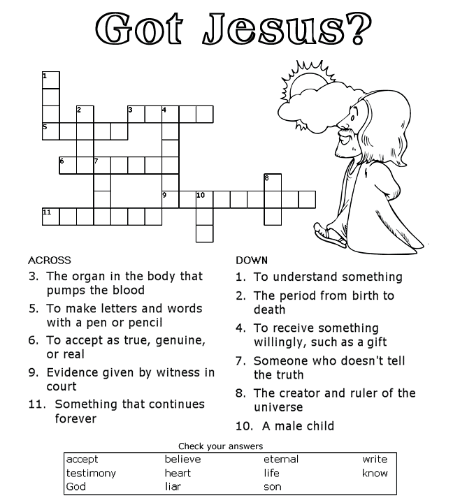 Free Printable Bible Crossword Puzzles