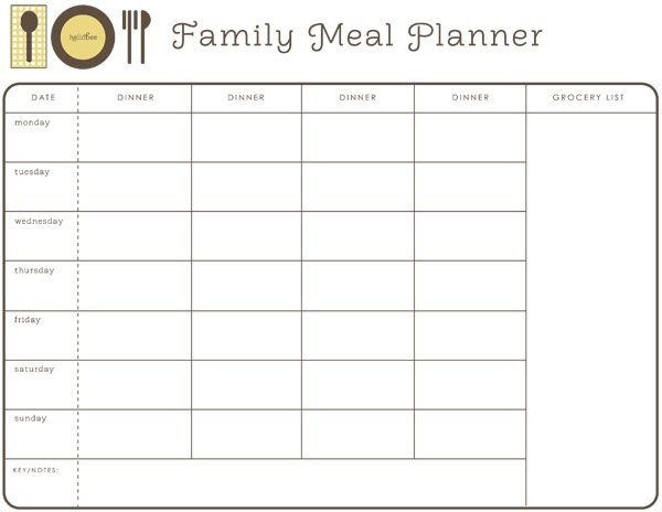 28 Useful Printable Monthly Meal Planners Kitty Baby Love