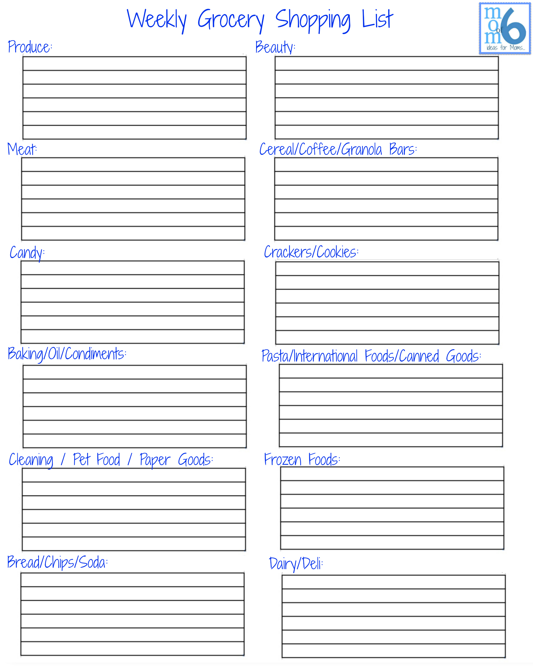 28 Free Printable Grocery List Templates Kitty Baby Love