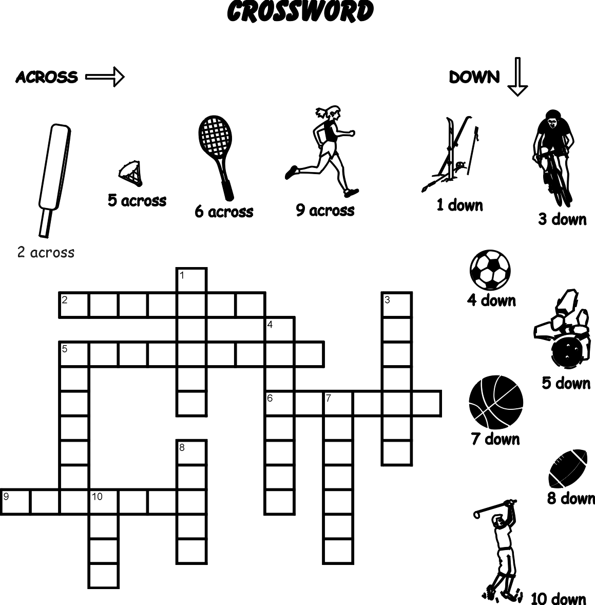 14 Sports Crossword Puzzles Kitty Baby Love