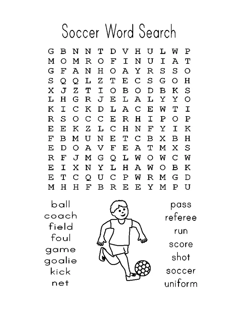 34 End to end Football Word Search Puzzles For You Kitty Baby Love