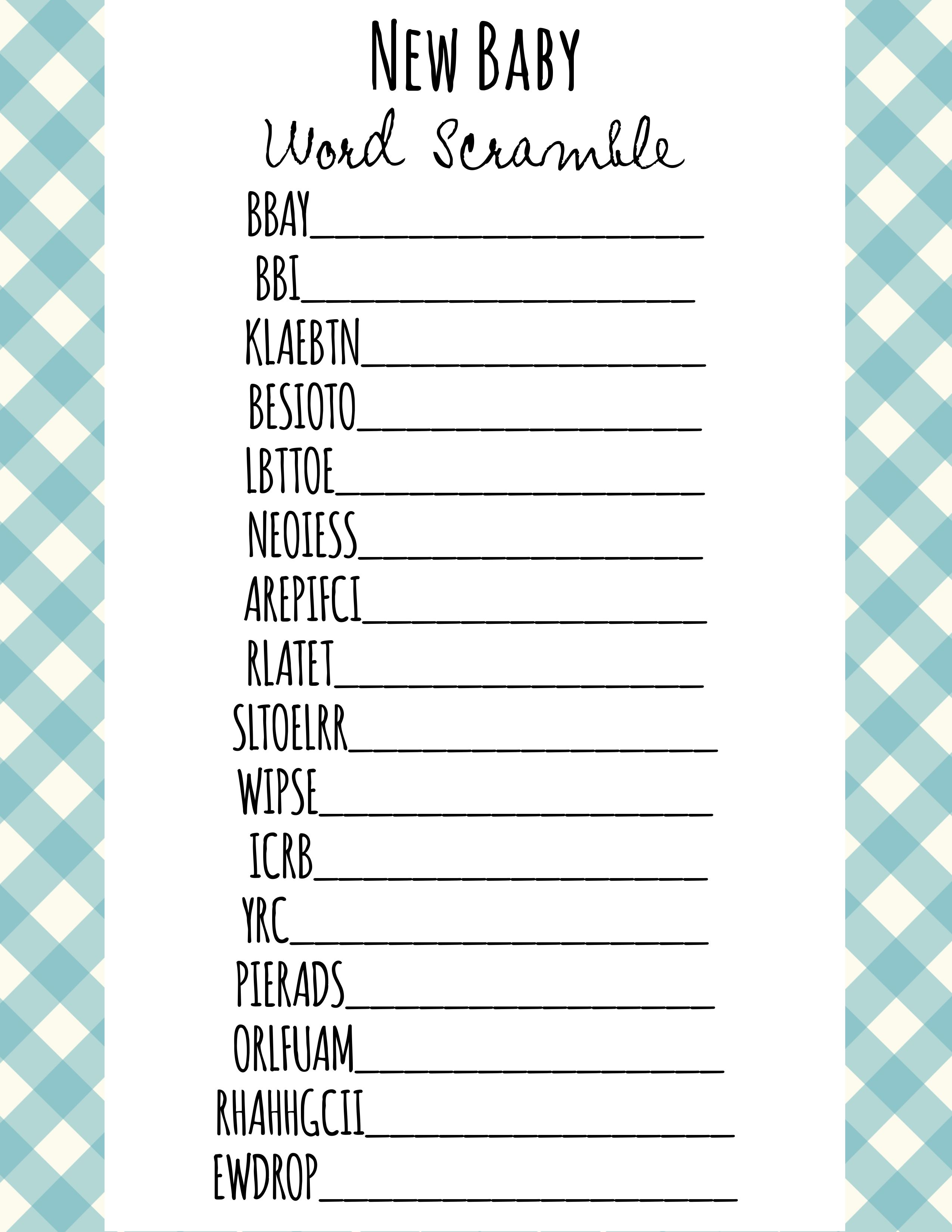 36 Adorable Baby Shower Word Scrambles Kitty Baby Love