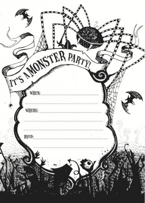 Kids Halloween Invitations Black And White 10