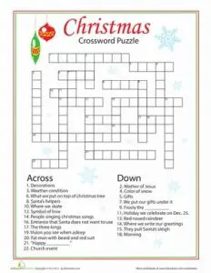 Christmas Crossword Puzzles Printable