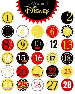 Countdown to Disney Calendar