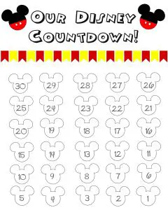 Disney Vacation Countdown Calendar