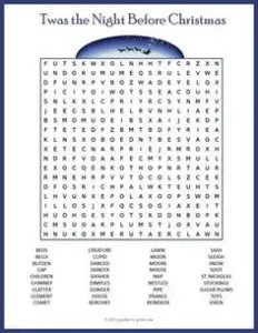 ‘Twas the Night before Christmas Word Search