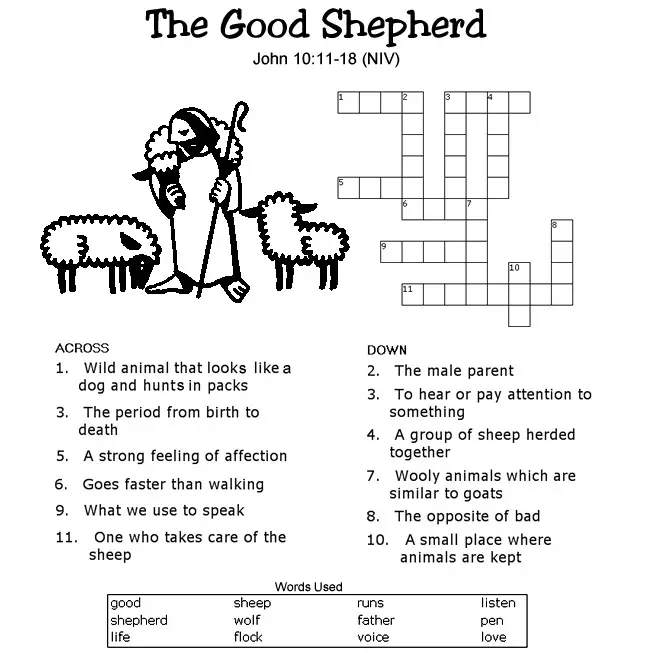 15 Fun Bible Crossword Puzzles Kitty Baby Love