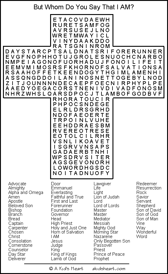 Bible Crossword Puzzle Printable