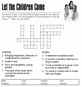 Bible Crossword Puzzles with Answers