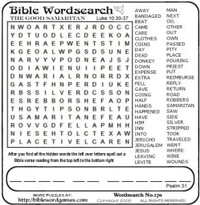 Christmas Bible Word Search