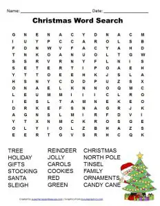 Christmas Challenge Word Search