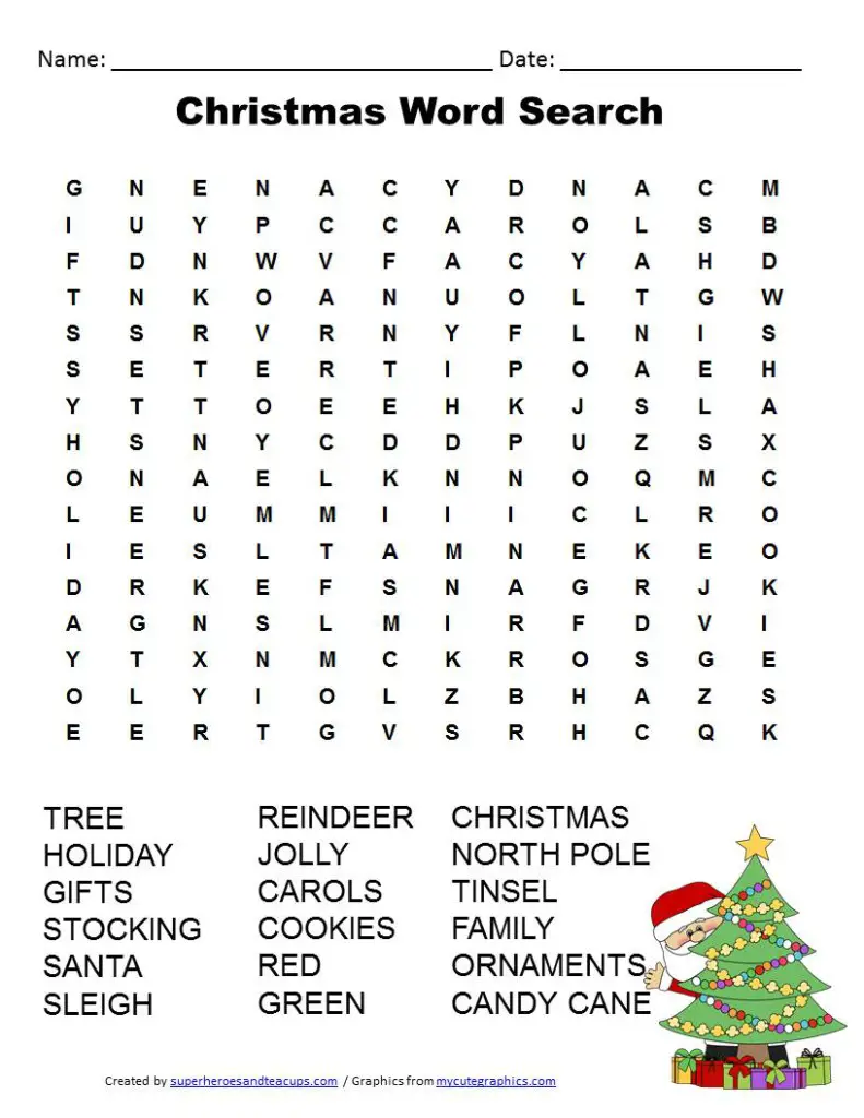 36 Printable Christmas Word Search Puzzles Kitty Baby Love