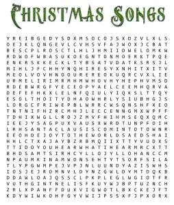 Christmas Song Word Search