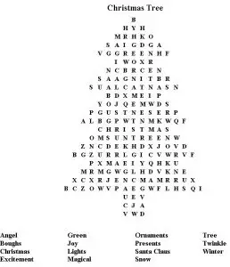 Christmas Word Search Answers