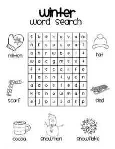 Christmas Word Search for First Grade
