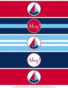 Free Printable Nautical Water Bottle Labels