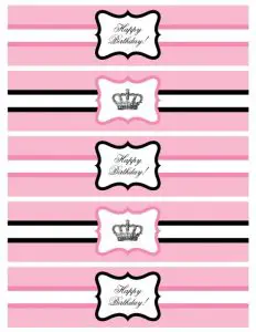 Free Printable Water Bottle Labels for Birthday
