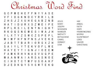 Online Christmas Word Searches for Children