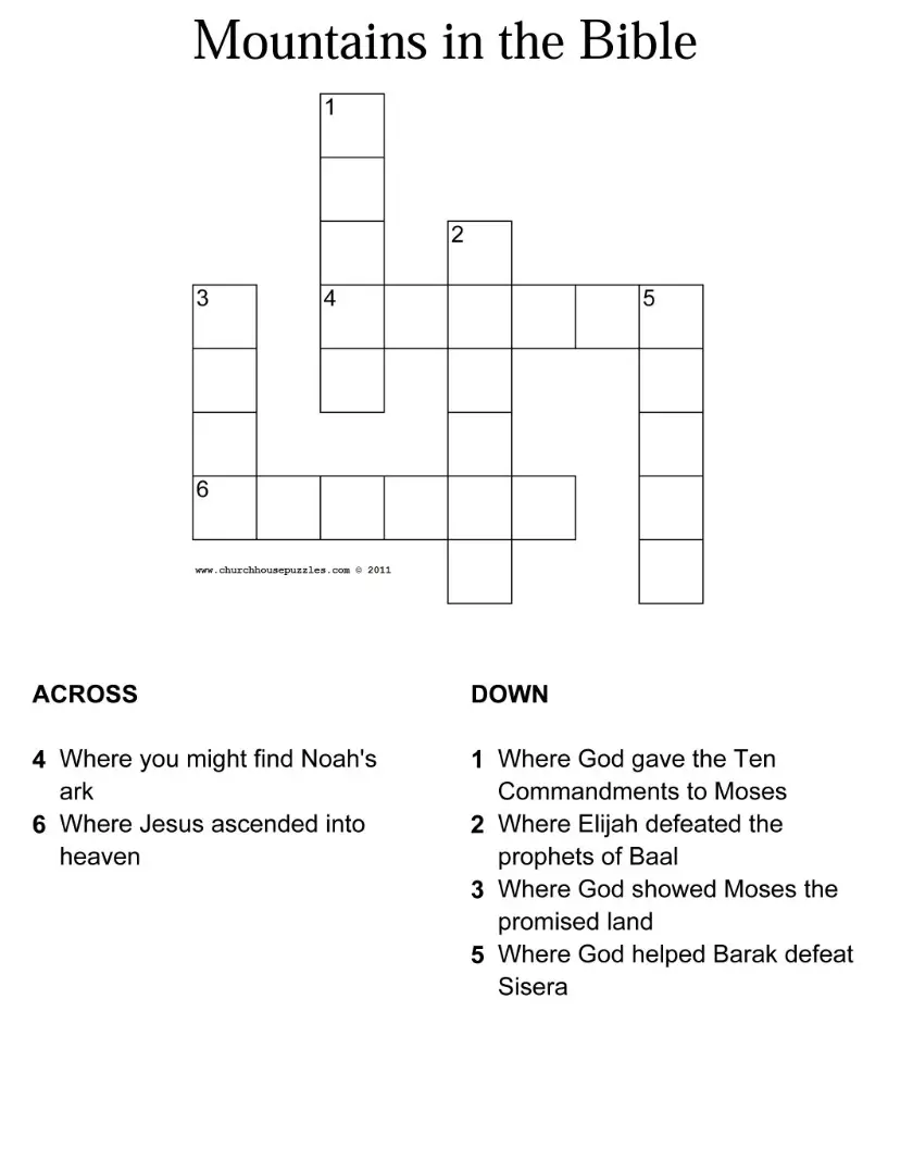 Free Printable Christian Crossword Puzzles For Adults