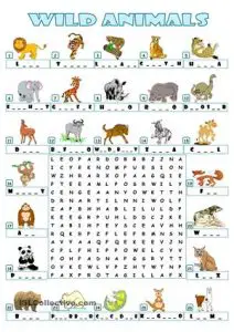 Wild Animal Word Search