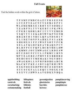 Fall Word Searches Printable