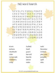 Fall Word Searches for Kids