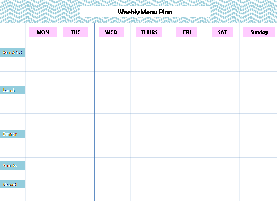 Free Monthly Meal Planner Template Word Master Template