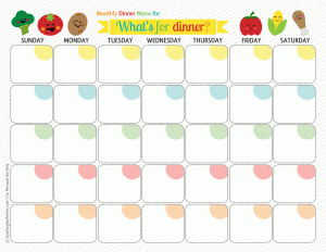 Month of Meals a Menu Planner