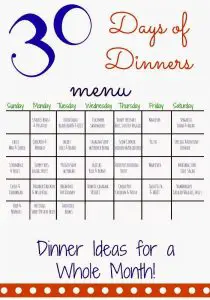 Monthly Family Meal Planner