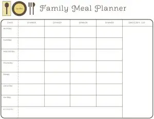 Monthly Meal Planner