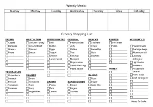 Monthly Meal Planner and Grocery List
