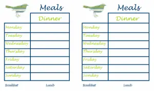 Monthly Meal Planners