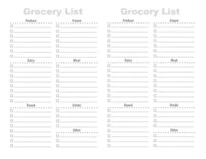 Free Printable Grocery List