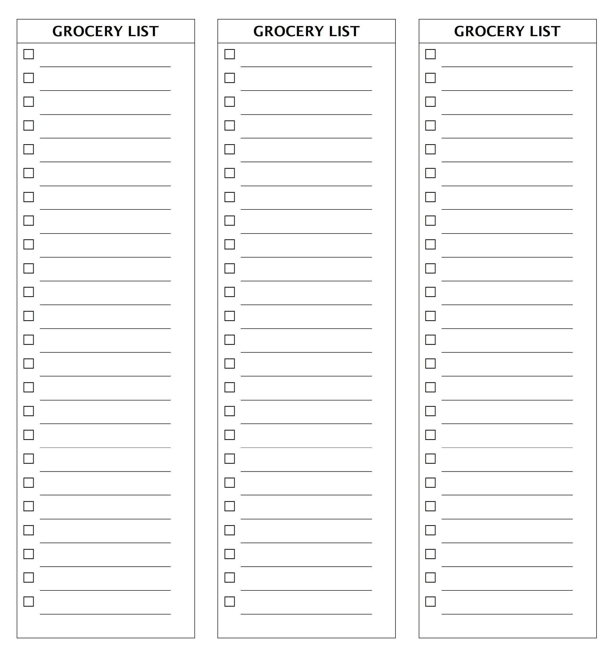 28 Free Printable Grocery List Templates Kitty Baby Love