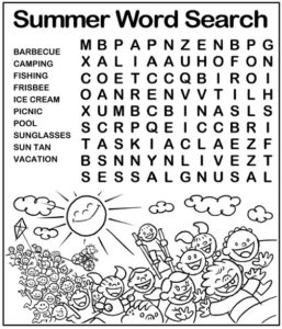 Free Printable Summer Word Search