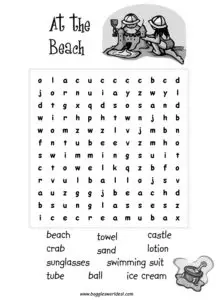 Free Summer Word Search