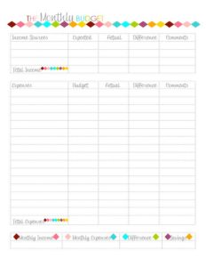 Monthly Income Budget Planner