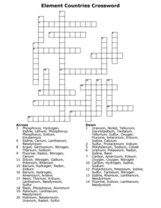 Periodic Table Assignment Crossword Puzzle Answers