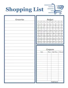 Printable Grocery Shopping List