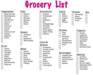 Printable Healthy Grocery List on a Budget