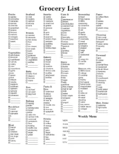 28 Free Printable Grocery List Templates - Kitty Baby Love