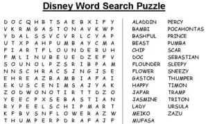 Disney Character Word Search