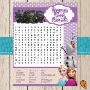 Disney Frozen Word Search