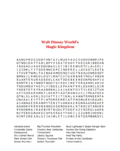 Disney World Word Search