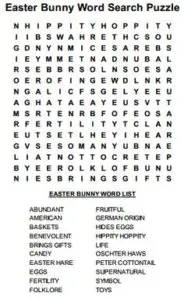 Easter Bunny Word Search