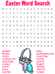 Easter Word Search Printable Worksheets