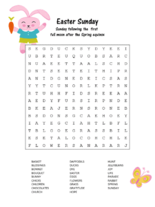 Free Easter Word Search Puzzles Printable