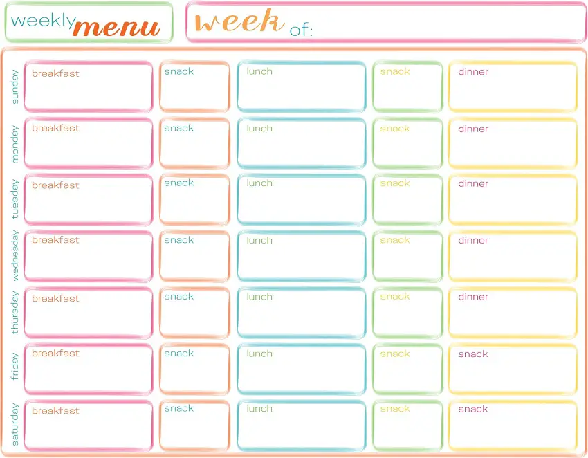 45 Printable Weekly Meal Planner Templates KittyBabyLove