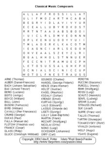 14 cool music word search puzzles kitty baby love